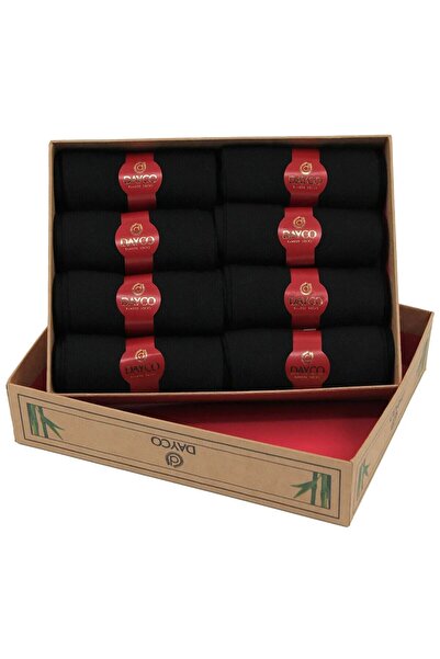 DAYCO Prémiové letní pánské bambusové ponožky sada 8 kusů černé s krabičkou Kraft