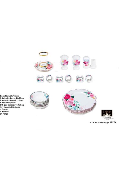 Lotus by ZClasse PORSELEN 34  PARÇA KAHVALTI TK. SERVİS TABAKLI