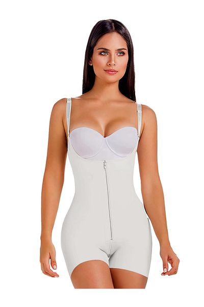 MİSTİRİK Tavern Model White Women's Corset - Firming Whole Body with Zipper and Agraph