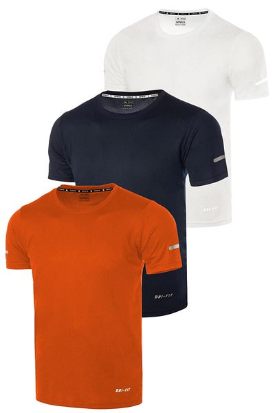 GENIUS STORE Men's Sports T-Shirt Set of 3 - Quick Dry, Moisture Wicking, Tech Performance Drifit-Kisakol3