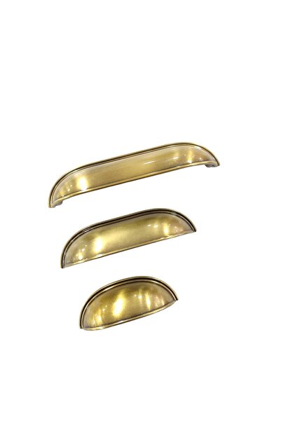 ARON (5 ADET) 471-64 Antik Gold Sarı Midye Çanak Tas Kulp Tv Ünite Konsol Şifonyer Çekmece Kulpu 64mm