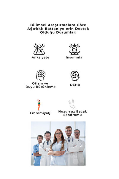 Terapise Ağırlıklı Terapi Yorganı / Battaniyesi 8 Kg, Beyaz, Dört Mevsim Kullanılabilir, 155x215cm %100 Pamuk