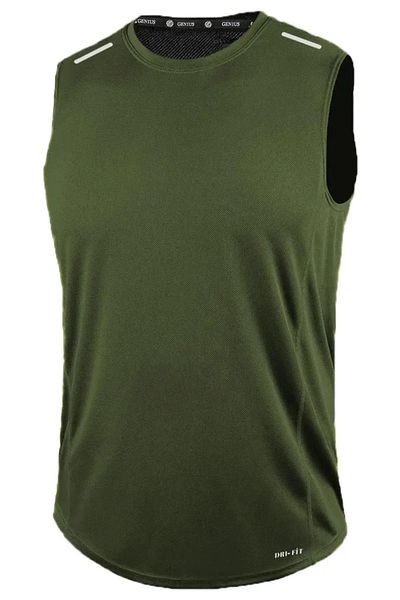 GENIUS STORE Men's Athletic Technical Performance Fast Moisture Wicking Zero Sleeve T-shirt for Sportsman - DRIFIT