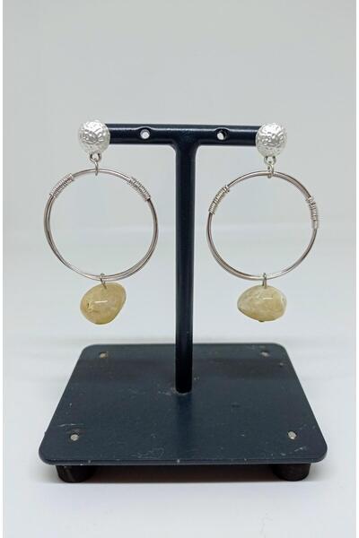 mama india alaçatı حلق بتصميم دائري من حجر العقيق باللون الفضي والنحاس رقم: 36