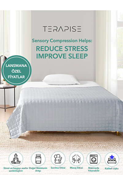 Terapise Ağırlıklı Terapi Yorganı / Battaniyesi 8 Kg, Beyaz, Dört Mevsim Kull...