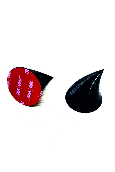 3derya Kask Boynuz Süsü 4.5cm Takım Siyah 3m Bantlı