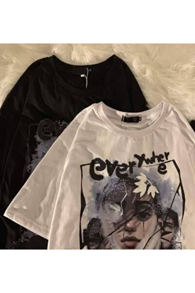 Gofeel Every Where Detail Unisex Oversize Pattern T-Shirt