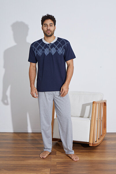 Ayans Pijama Чоловічий піжамний комплект з однотонного трикотажу (літо)