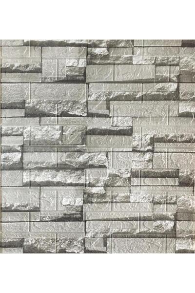 Renkli Duvarlar 70x38cm (0,26 M2)kendinden Yapışkanlı 3 Boyutlu Yığma Tuğla Gri Duvar Kağıdı Paneli Nw115