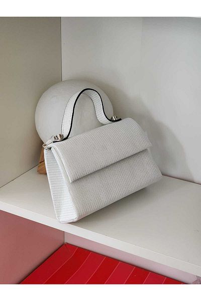 Moom Bag Γυναικείο βραδινό φόρεμα με λευκή λαβή και τσάντα ώμου