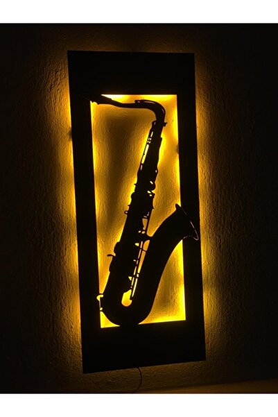 ÇAKRA Saksafon Led Işıklı Ahşap tablo (70x28cm)