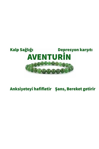 NehirTaş 8mm Aventurine Natural Stone Certified Bracelet - Luck, Blessings
