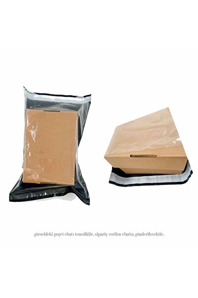 ASTERA 25 Adet Kargo Torbası, Önyüz Şeffaf + Arka Siyah Küçük Boy 24x30+5 cm (40+40=80 Mikron) Kargo Poşeti