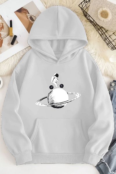 by joker Unisex Black Astronaut Printed Hoodie Sweatshirt