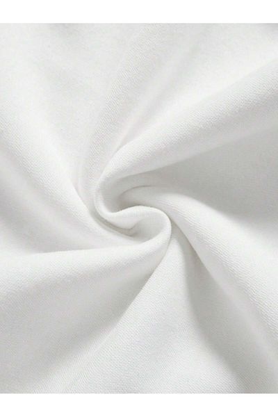 Jose Clothing Μπλουζάκι Unisex Λευκό εμπριμέ από οργανικό βαμβάκι Oversize κοντό μανίκι