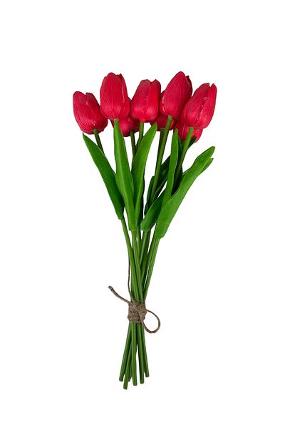 goo home Τεχνητό λουλούδι Wet Red Tulip 8 τμχ Ρεαλιστική υφή 1η Ποιότητα