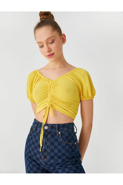 Koton Gathered Crop T-Shirt