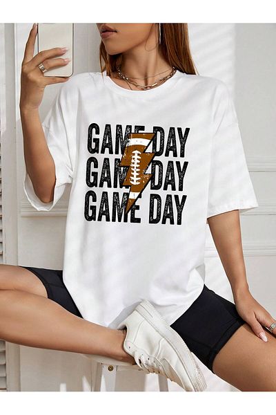 Jose Clothing Μπλουζάκι Unisex Λευκό εμπριμέ από οργανικό βαμβάκι Oversize κοντό μανίκι