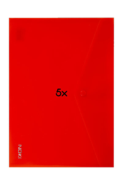 Dağtaş Kırtasiye Noki Snap Fastener Document Envelope File Red - Ds-381