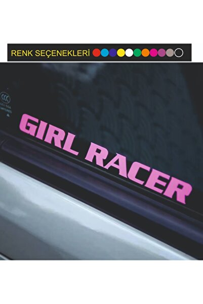 Generic Brand ملصق سيارة للسيارة GIRL RACER مقاس 26 × 4 سم