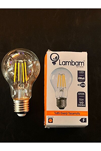 LAMBAM 4 WATT E27 DUYLU 3200 KELVİN GÜNIŞIĞI 350 LÜMEN DİMMERLİ A60  LED RUST...