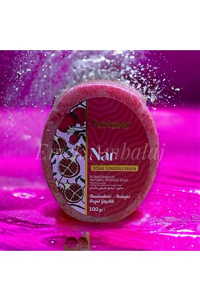 Purlavie Pomegranate Natural Sponge Soap 1 Piece 100gr