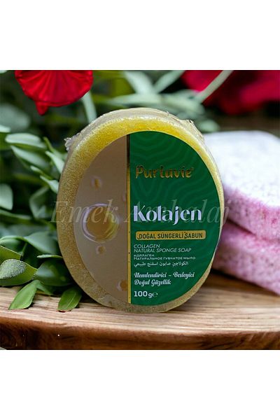 Purlavie Natural Sponge Soap with Collagen 1 Piece 100gr