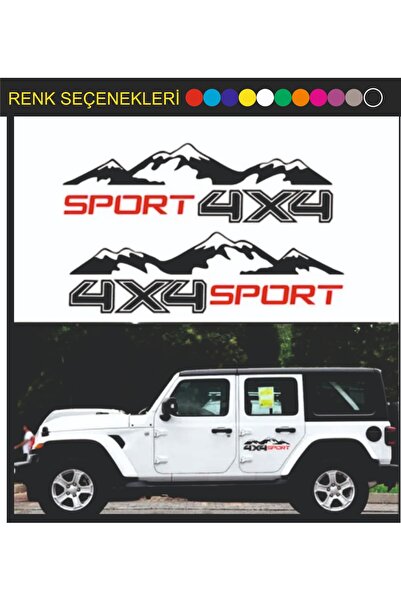 Kurt Reklam Dünyası Araç oto offroad sticker kırmızı-siyah 50x15 CM 2 ADET