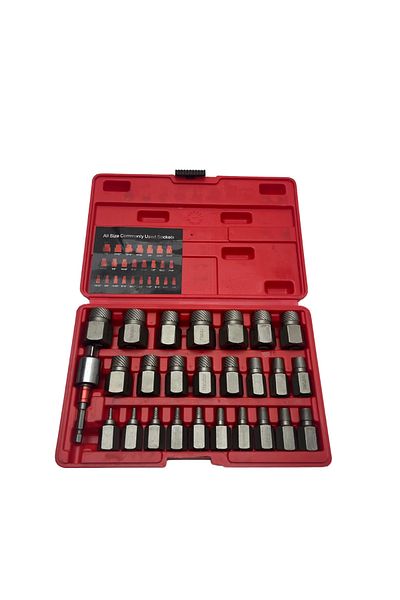 ÜLKÜ HIRDAVAT Damaged Screw Extractor Set, 25Pcs Easy Release Stripped Screw Extractor Set, Broken Bolt Extractor