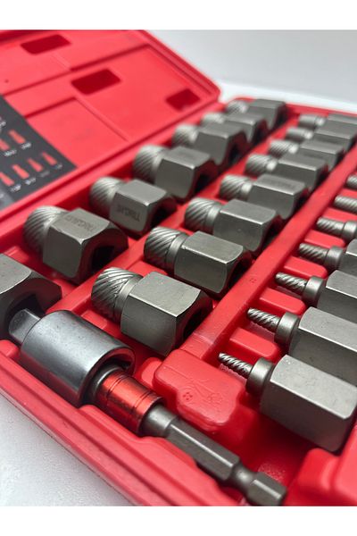 ÜLKÜ HIRDAVAT Damaged Screw Extractor Set, 25Pcs Easy Release Stripped Screw Extractor Set, Broken Bolt Extractor
