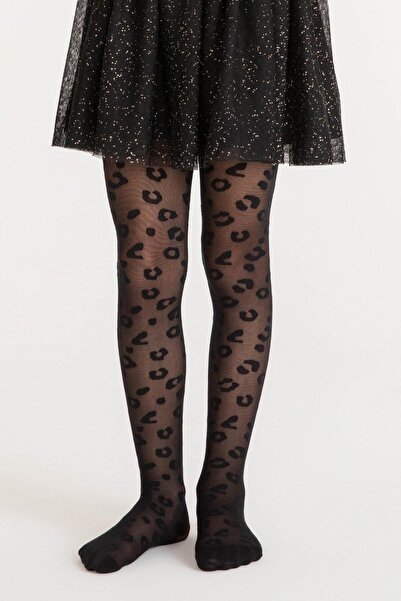 Penti Black Pretty Leopard Pantyhose