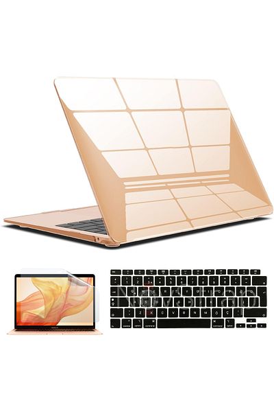 NovStrap Apple Macbook Air 13 بوصة M1 Chip A2337 متوافق مع الجزء العلوي اللامع + حافظة لوحة مفاتيح سوداء + فيلم