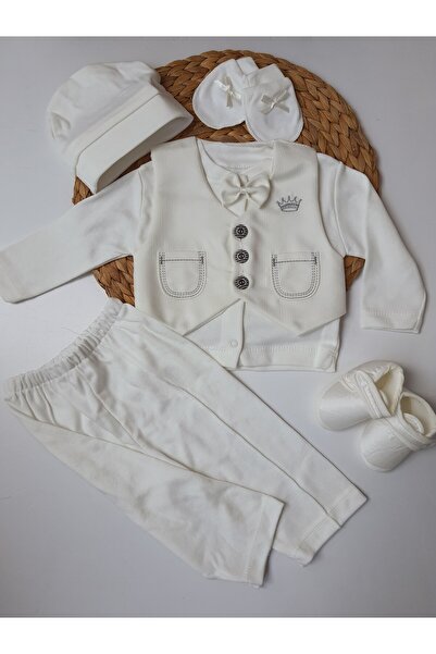 PİLEKİ BABY طقم سترة قطنية بيضاء للأطفال MEVLÜT، طقم سترة ختان MEVLÜT، سموكين...