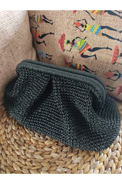 NR FASHION RUČNO PLETENA CRNA SLAMNATA TORBA