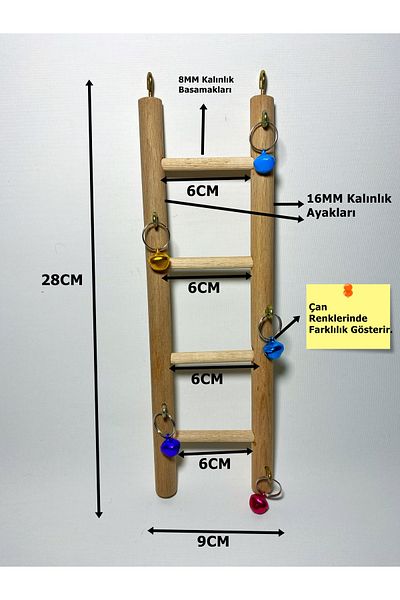 Ciko Kafes 4 Step Fun Bird Ladder with Bells