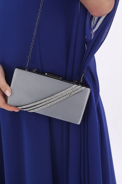 womenacs Βραδινό φόρεμα Clutch Portfolio Χειρός Νυχτερινή τσάντα αρραβώνων σε σχέδιο σατινέ πέτρα