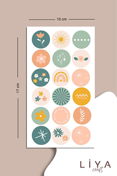 LiyaCraft Boemski set nalepnica pogodan za planer, agendu i bullet journal