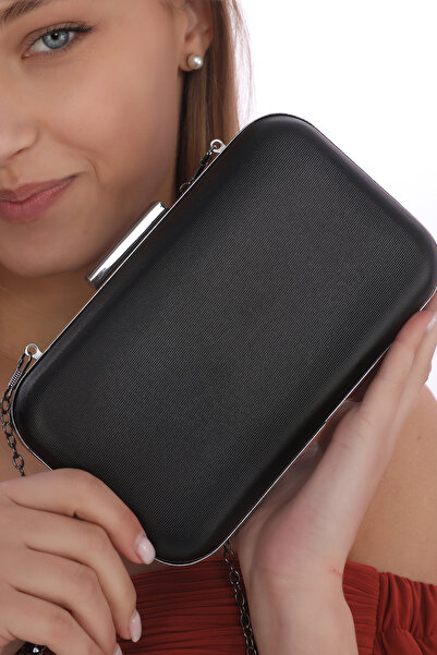 womenacs Μαύρο χρώμα υφασμάτινο μοτίβο βραδινό φόρεμα Portfolio Clutch Γυναικ...