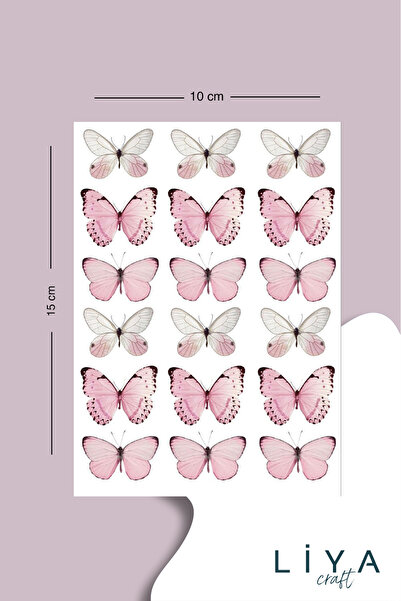 LiyaCraft Set nalepnica sa leptirima pogodan za planer, agendu i bullet journal