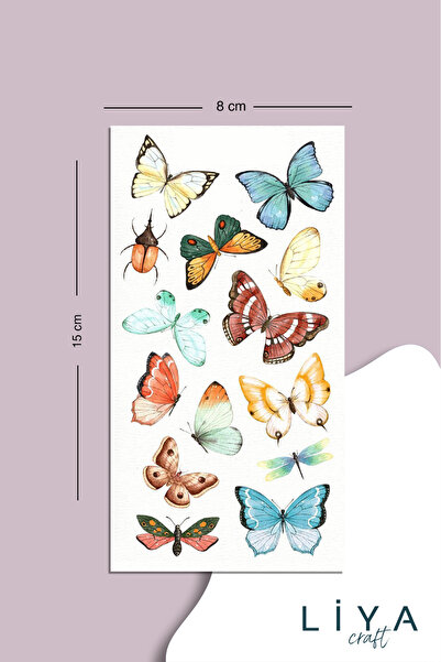 LiyaCraft Set nalepnica sa leptirima pogodan za planer, agendu i bullet journal