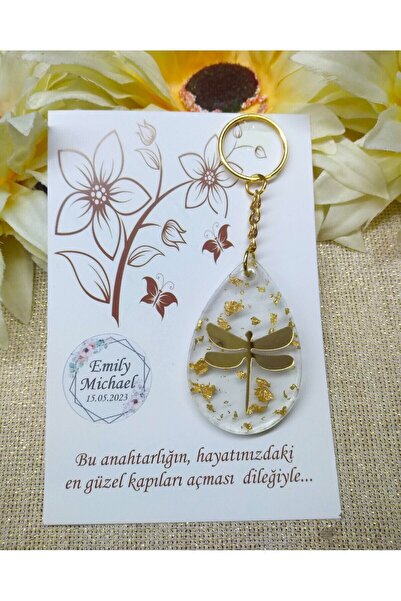 Murat Süs Yusufçuklu Epoksi Anahtarlık Söz Nişan Nikah Şekeri Hediyeliği (30 ...