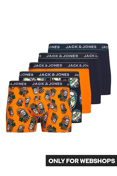Jack & Jones Jack Jones Jactiple Skull με μοτίβο Navy Blue ανδρικό μπόξερ 5 πακέτο - 12251417 -04