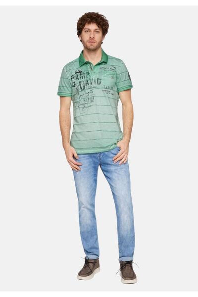 Camp David Poloshirt Tree House Kurzarmshirt mit Polokragen