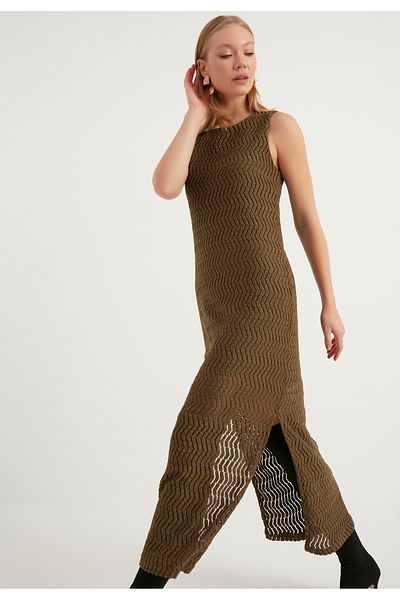 Herita Ärmelloses Maxikleid mit Schlitzdetail