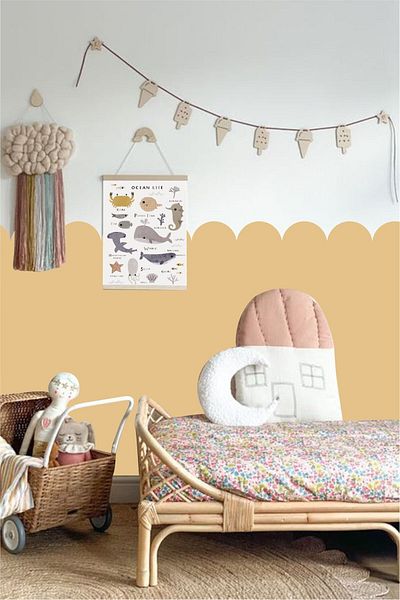 Piksel Grafik Scalloped Bohemian Wall Decorative Sticker