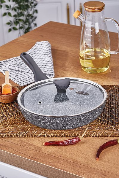 Taç Ultra Granite Pan with Glass Lid 20 Cm