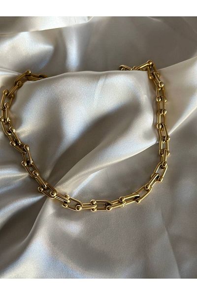 çelik takı Tffny Thick Chain Gold Necklace