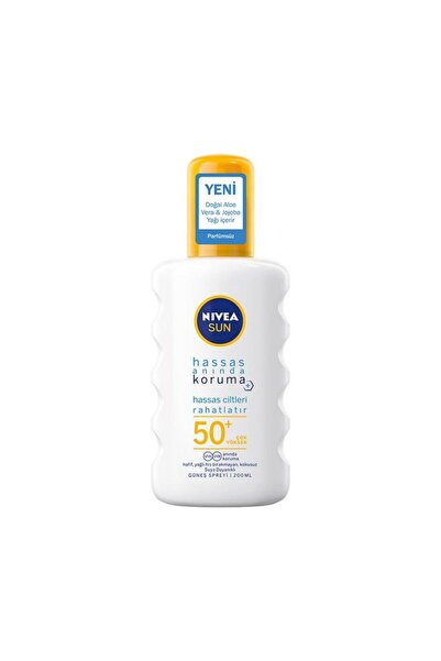 NIVEA Sun SPF50+ Hassas Anında Koruma Güneş Kremi Sprey 200 ml