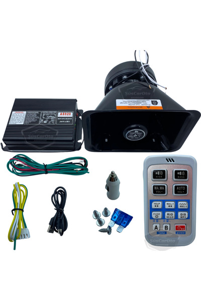 ŞüsCarOto Aksesuar Profesyonel Polis Sireni Uzaktan Kumandalı Güçlü Wireless ...