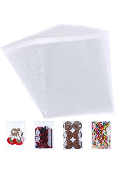 ecenplast 100 Pcs 15x25 Self Adhesive Resealable Sugar Cookies Clear Plastic ...